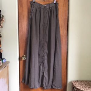 Forest green maxi skirt